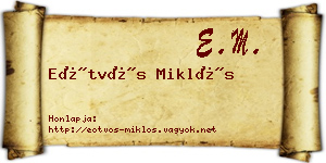 Eötvös Miklós névjegykártya